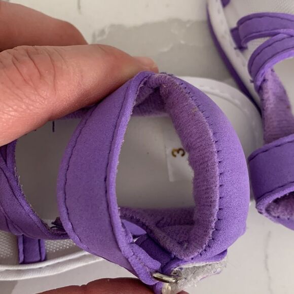 Purple Slip on Mesh Foam Toddler Girls Beach Sandals - Picture 3 of 7